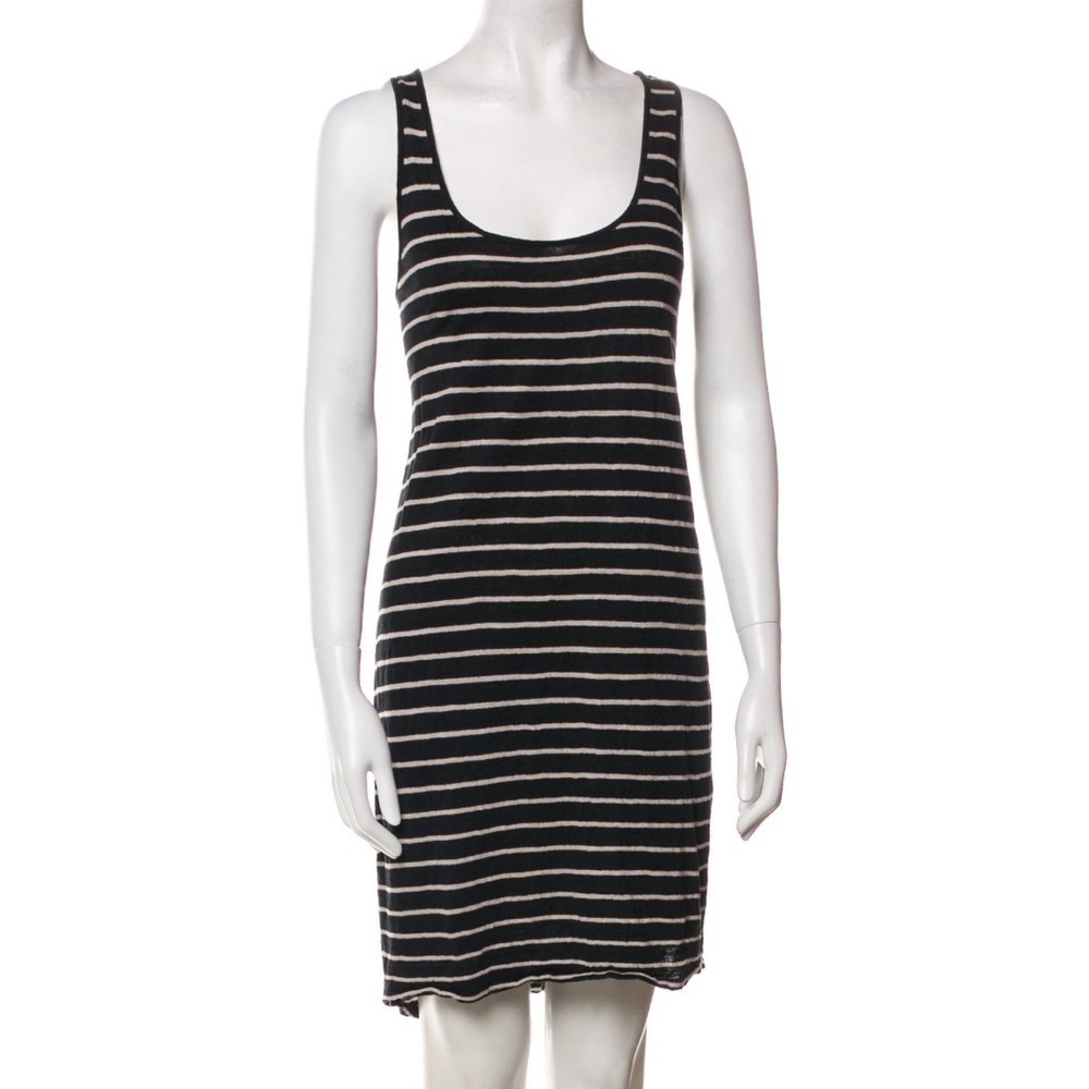 Vent striped mini dress